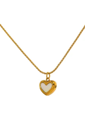 Collar con Colgante de Corazón de Concha Natural - Elegancia y Amor