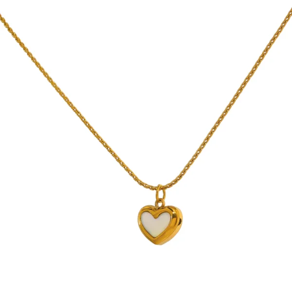  Collar con Colgante de Corazón de Concha Natural - Elegancia y Amor