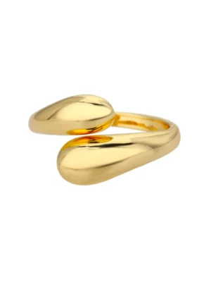 Anillos geométricos de acero con doble bola