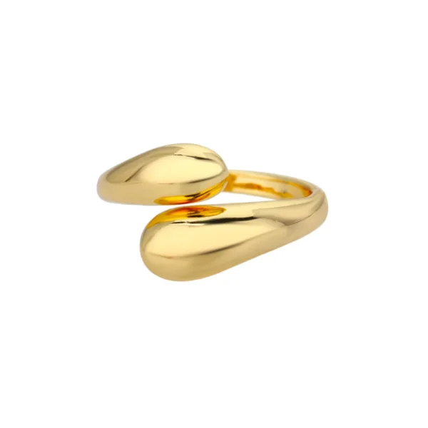 Anillos geométricos de acero con doble bola
